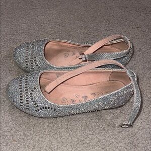 Silver Glitter Ballet Flats